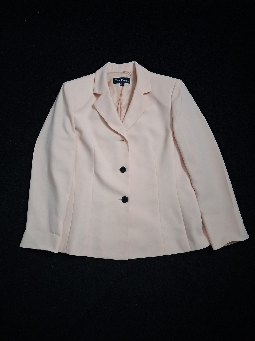Evan Picone Women's Blush Pink Tailored Polyester Blazer(Size 12)
